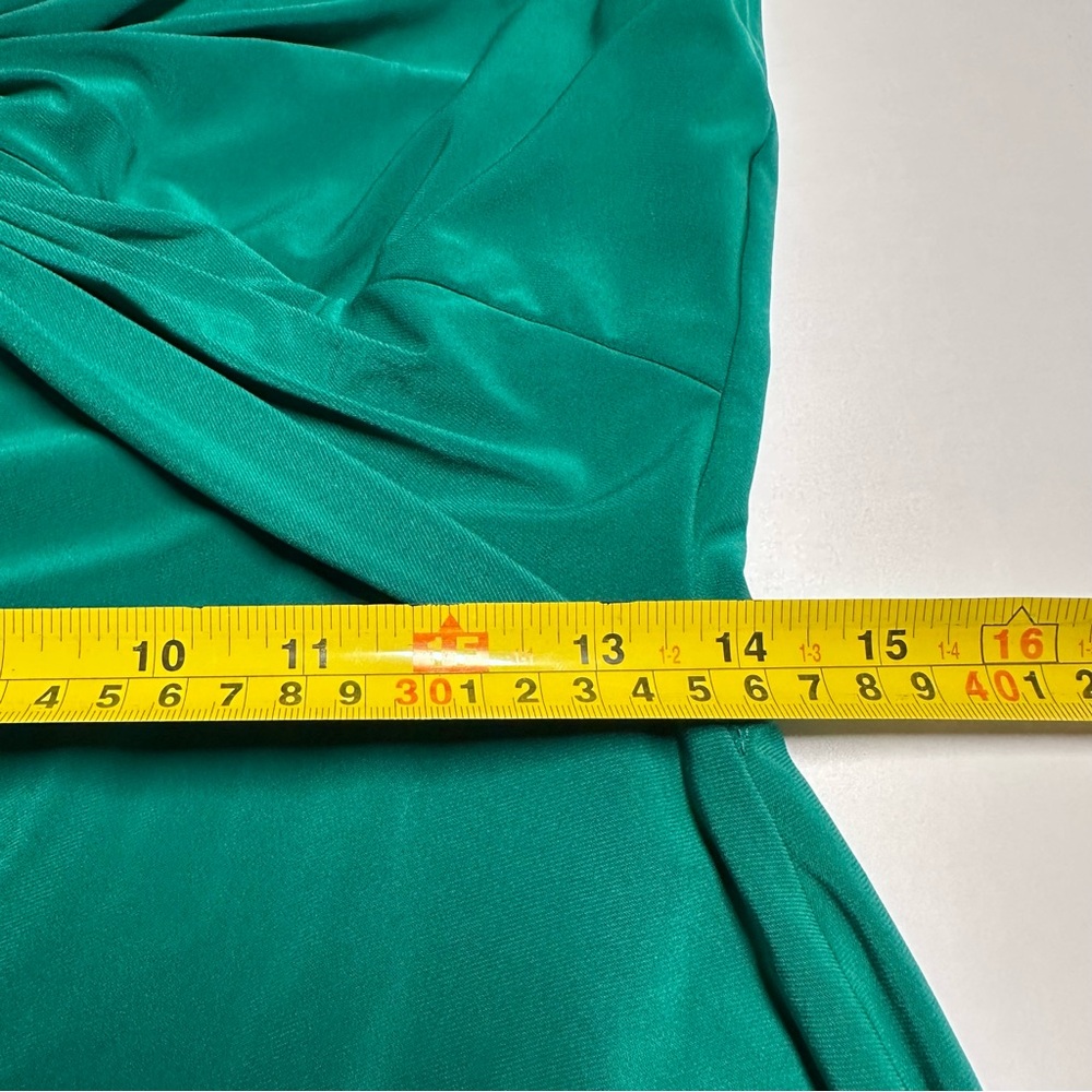 Lauren Ralph Lauren Ruched Knot Front Cocktail Sheath Dress Green Size 14 Formal - Picture 7 of 9